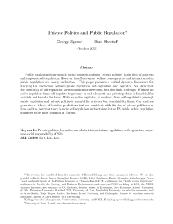 Private Politics and Public Regulation