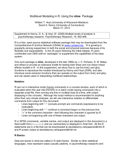 Multilevel Modeling in R, Using the nlme Package