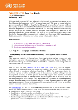 SAVELIVES Newsletter February 2015