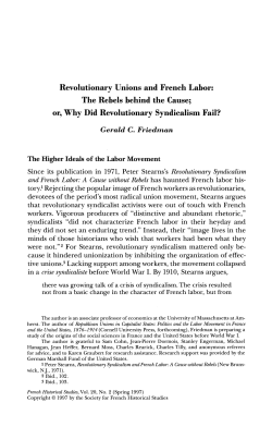 Revolutionary Unions and French Labor