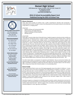Hemet High School - Hemet Unified School District