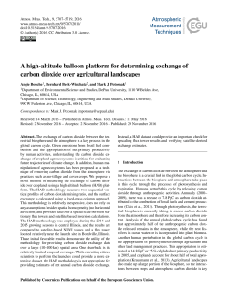 A high-altitude balloon platform for determining exchange of carbon
