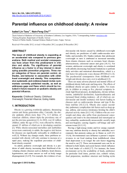 Parental influence on childhood obesity: A review