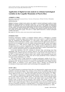Application of digital terrain analysis to estimate hydrological