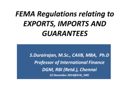 FEMA Regulations relating to EXPORTS, IMPORTS AND