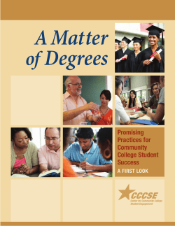 Promising Practices for Community College Student Success