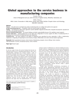 Global approaches to the service business in manufacturing