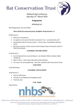 Midlands Bat Conference 2016 Programme and Abstracts