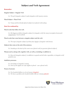 Subject and Verb Agreement