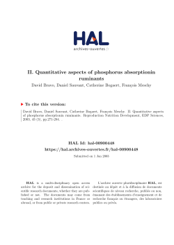 II. Quantitative aspects of phosphorus absorptionin ruminants