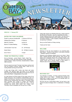 3 February - Owhiro Bay School