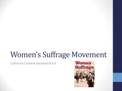 Women`s Suffrage Movement