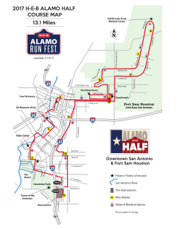 2017 H-E-B ALAMO HALF COURSE MAP 13.1 Miles