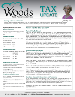 January 2017 - Woods Tax and Accounting Services