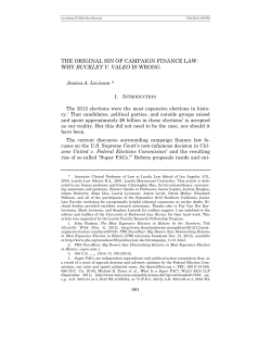 the original sin of campaign finance law: why buckley v. valeo is wrong