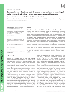 Comparison of Bacteria and Archaea communities in municipal solid