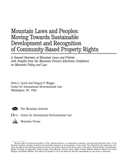 Mountain Laws and Peoples