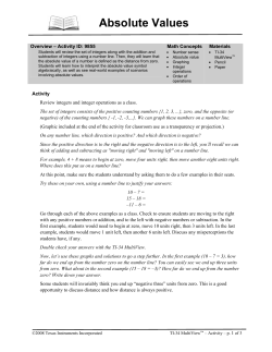 Absolute Values - TI Education