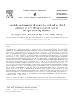 Landslides and spreading of oceanic hot