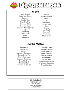 Bagel Caf&eacute; Bakery Flavor List