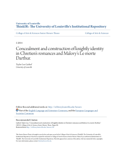 Concealment and construction of knightly identity in