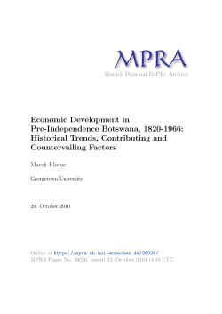 Economic Development in Pre-Independence Botswana, 1820