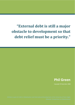 "External debt is still a major obstacle to development so that debt