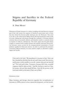 Stigma and Sacrifice in the Federal Republic of Germany