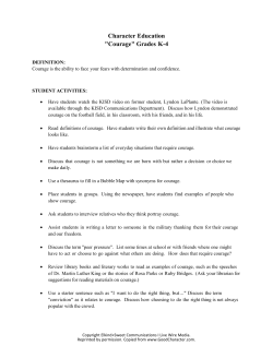 Character Education "Courage" Grades K-4