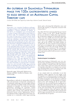 An outbreak of Salmonella Typhimurium phage type 135a