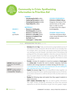 Community in Crisis: Synthesizing Information to