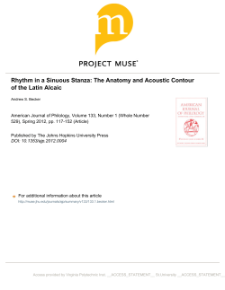 Rhythm in a Sinuous Stanza: The Anatomy and