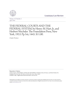 THE FEDERAL COURTS AND THE FEDERAL SYSTEM, by Henry