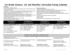 1st Grade Science: Air and Weather Curriculum Pacing Calendar
