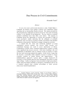 Due Process in Civil Commitments - Washington and Lee University