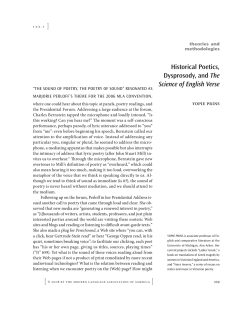 Historical Poetics, Dysprosody, and The Science of English Verse