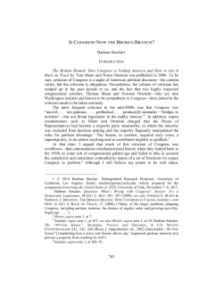 IS CONGRESS NOW THE BROKEN BRANCH?