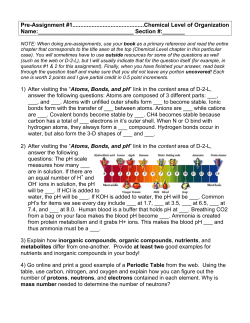 Pre-Assignment #1.............................................Chemical Level of