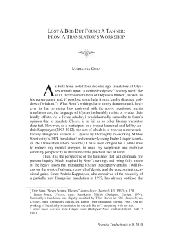 Lost a Bob but Found a Tanner: From a Translator`s Workshop