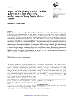 Impact of the ginning method on fiber quality and textile processing