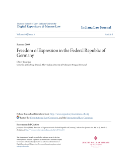 Freedom of Expression in the Federal Republic of Germany