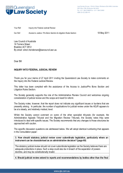 Inquiry into Federal Judicial Review