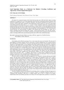 Land Equivalent Ratio as a Reference for Relative Crowding