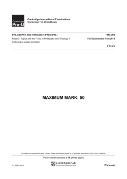 2016 Specimen Paper 2 Markscheme