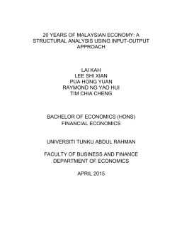 20 Years of Malaysian Economy - UTAR Institutional Repository