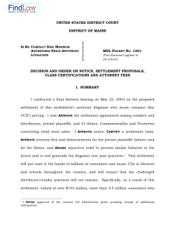 In Re: Compact Disc Minimum Advertisted Price Antitrust Litigation