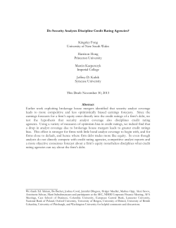 Do Security Analysts Discipline Credit Rating Agencies? Kingsley
