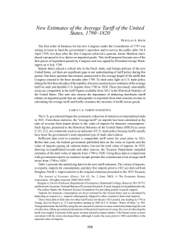 New Estimates of the Average Tariff of the United States, 1790&ndash;1820