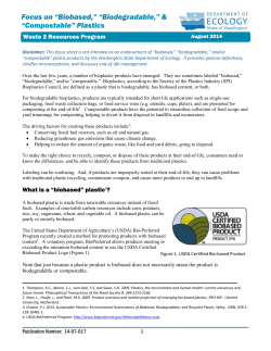 “Biobased,” “Biodegradable,” - Biodegradable Products Institute