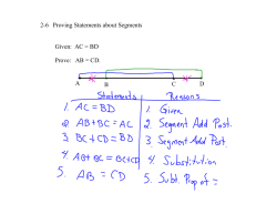 Given: AC = BD Prove: AB = CD. B C 2